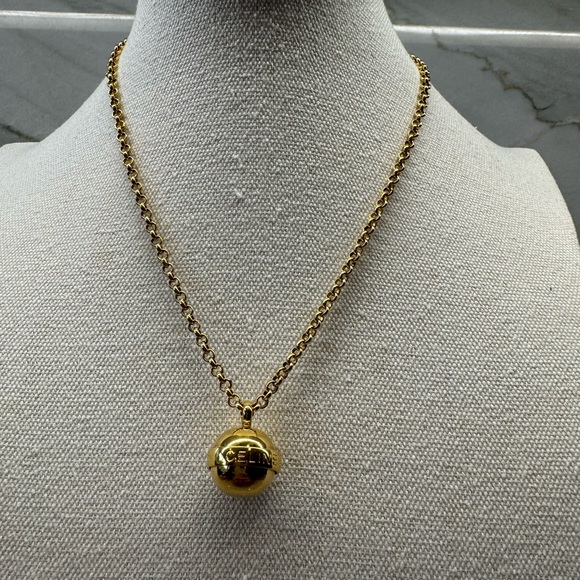 Celine Globe Gold Toned Necklace - Picture 1 of 5